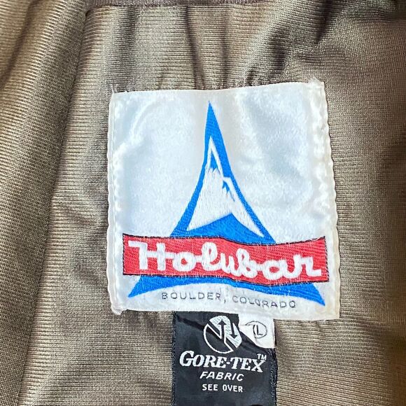 Vintage Holubar Gore tex hooded rain jacket cargo pockets work stains Large - Picture 10 of 12